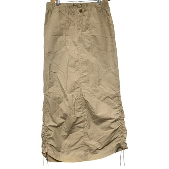 S🍀Wilo The Label Cargo Parachute Cream/Tan Maxi Skirt - Picture 2 of 9
